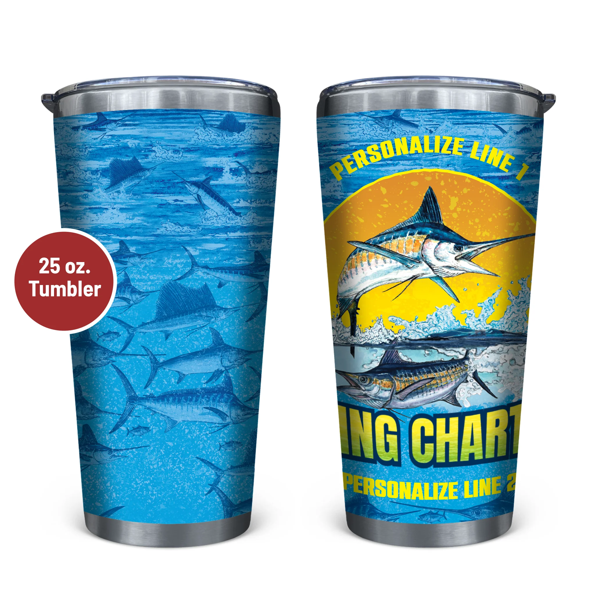 Fishing Charters Stainless Steel Drinkware - Image 3