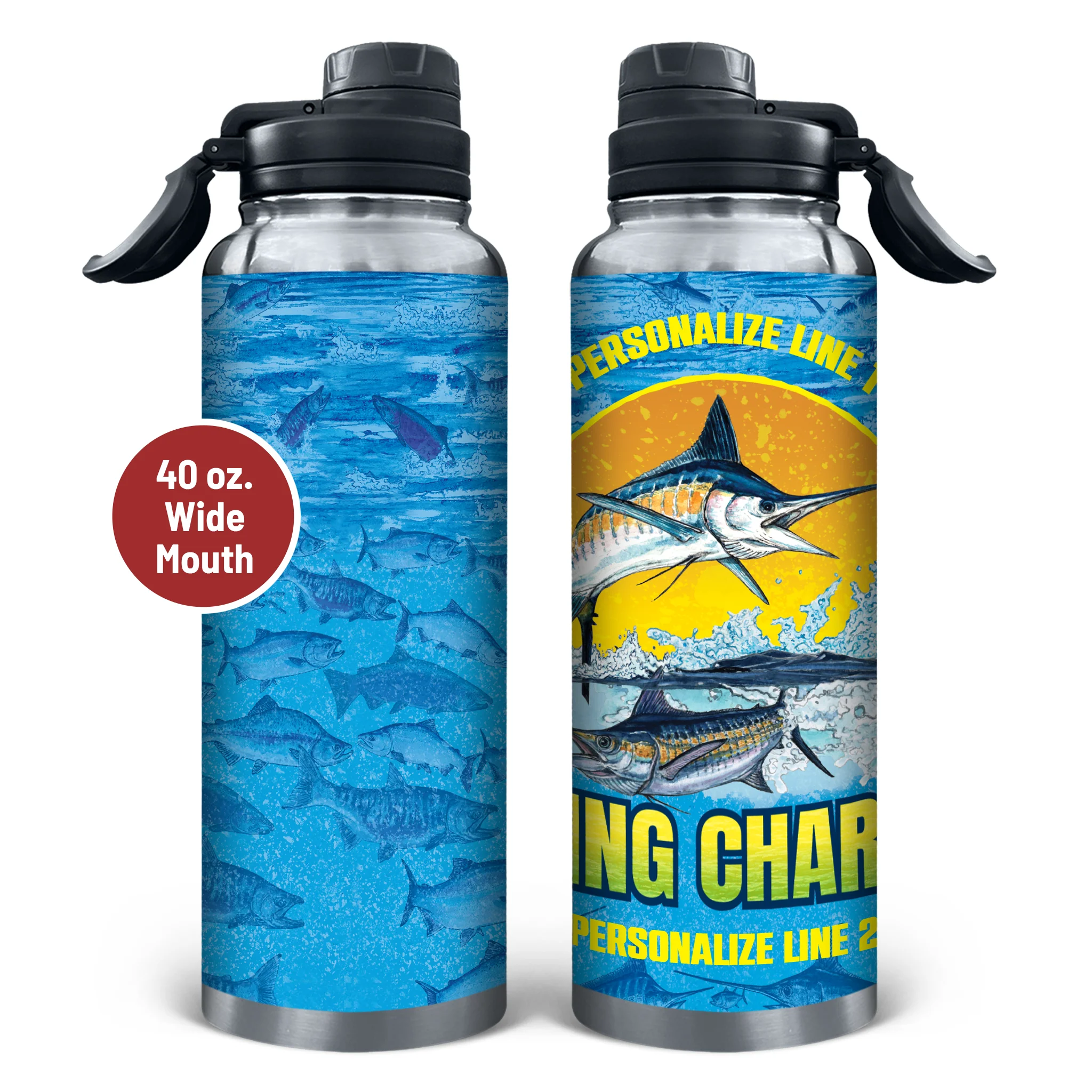 Fishing Charters Stainless Steel Drinkware - Image 5