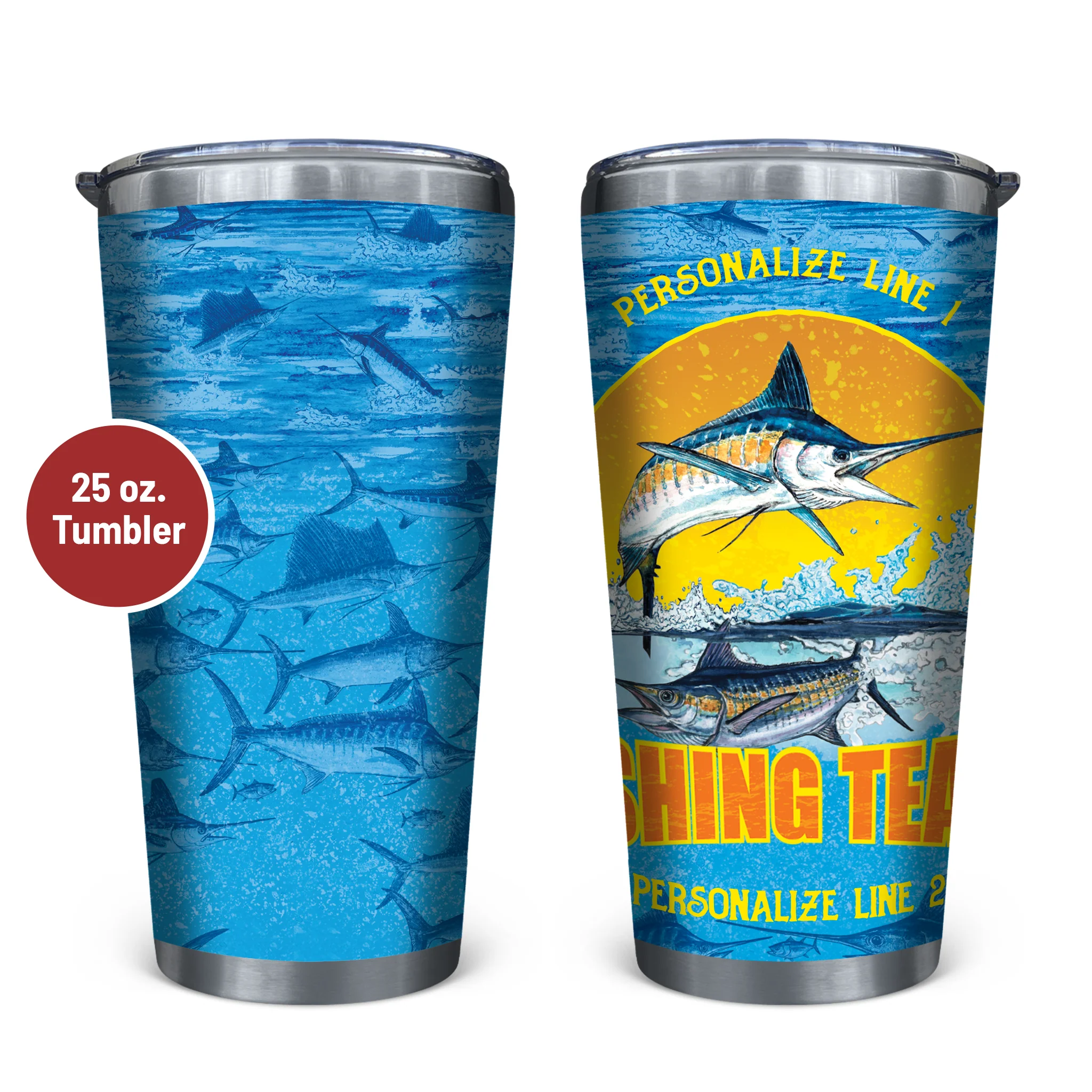 Fishing Team Stainless Steel Drinkware - Image 3