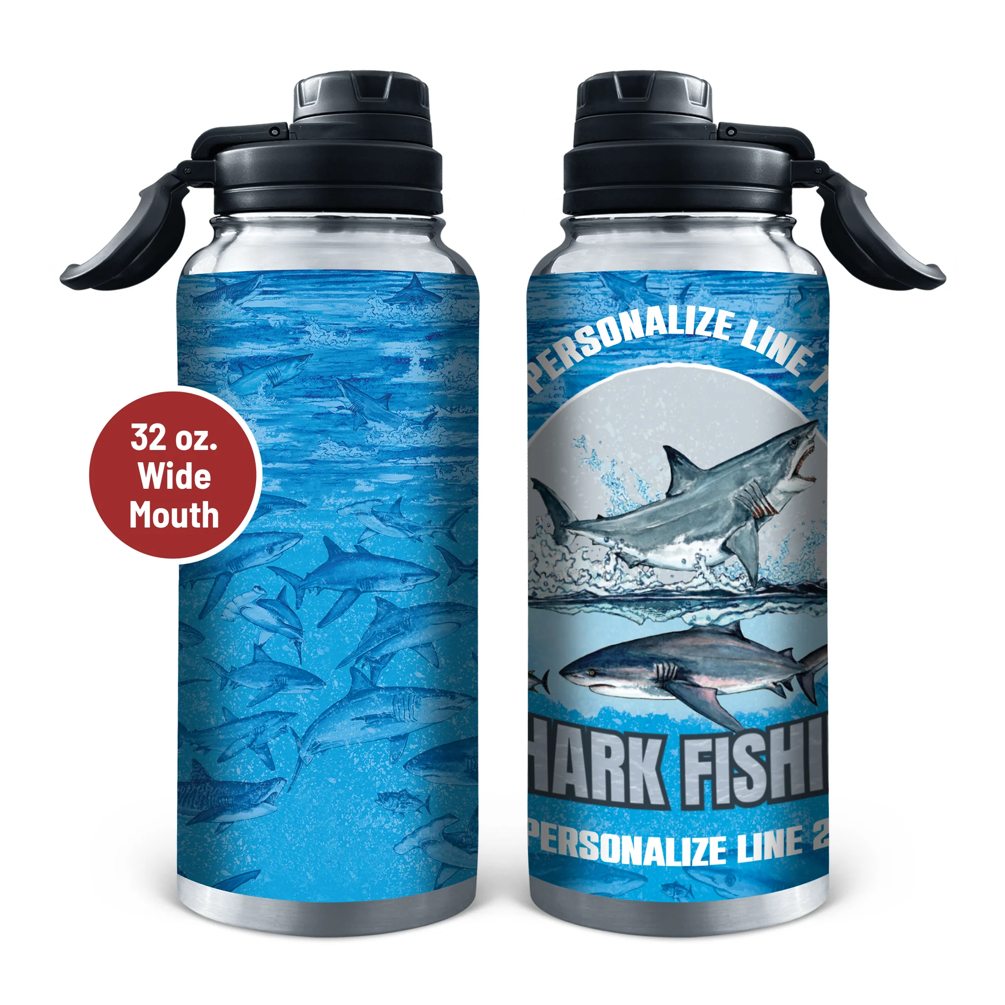 Shark Fishing Stainless Steel Drinkware - Image 4