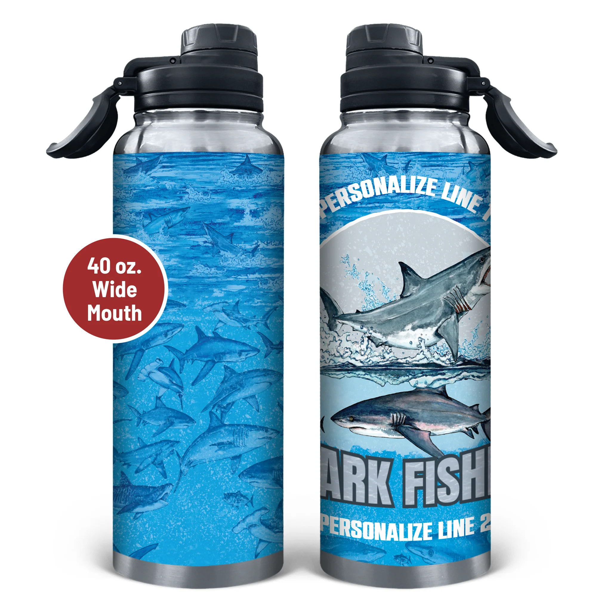 Shark Fishing Stainless Steel Drinkware - Image 5