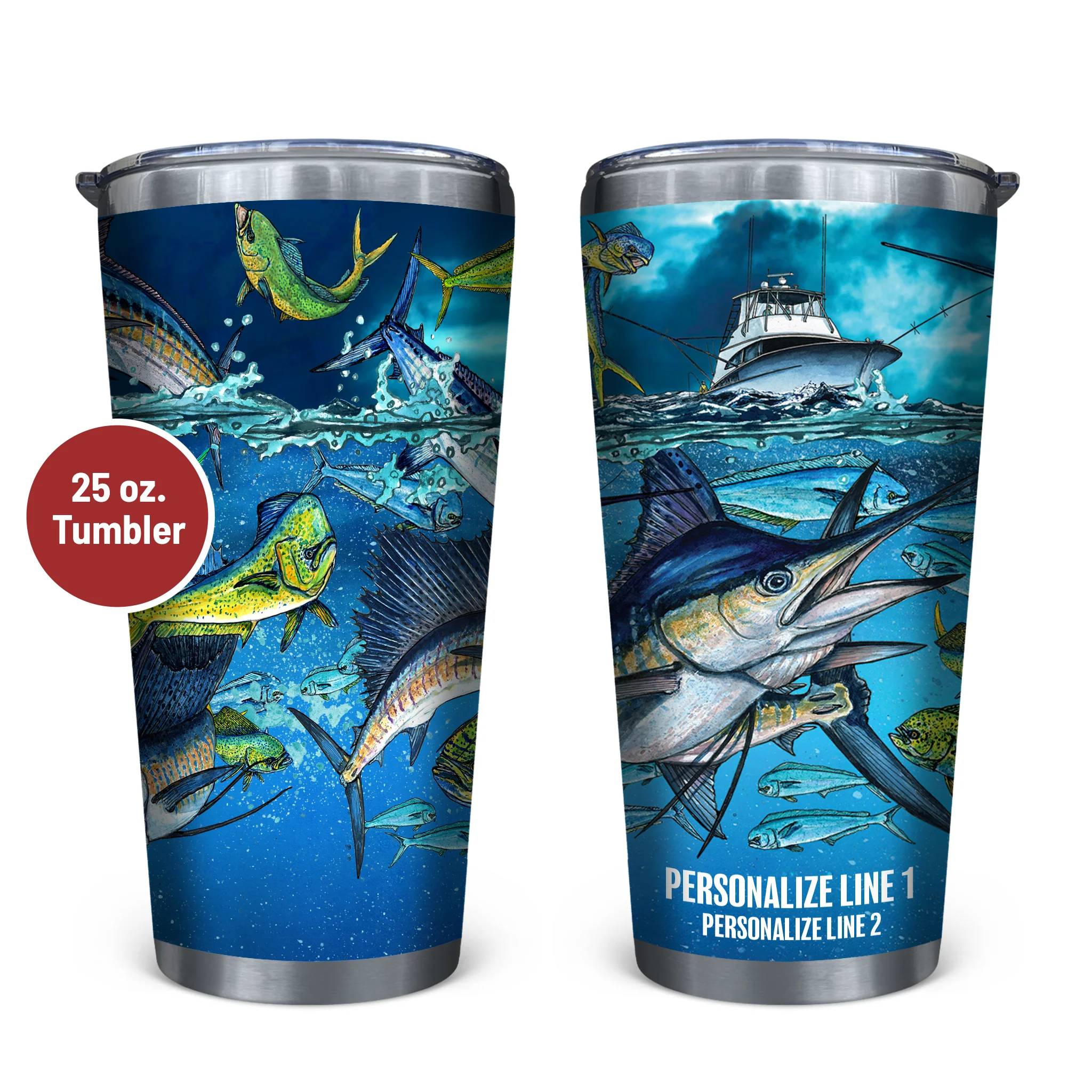 Slammin' 360 - Marlin/Mahi Mahi Stainless Steel Drinkware - Image 3