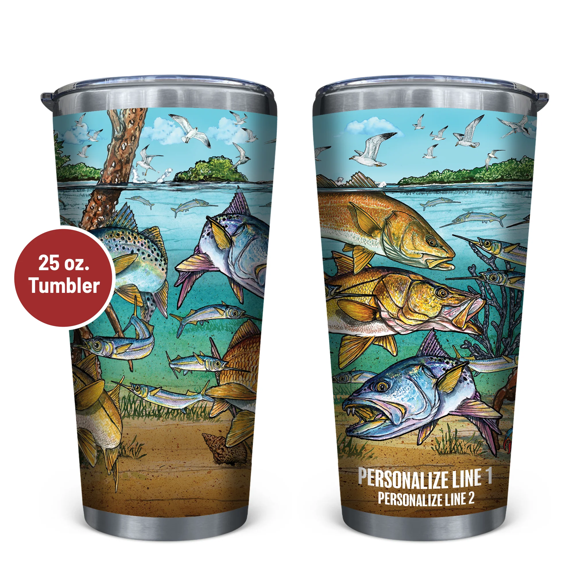 Slammin' 360 - Redfish/Snook Stainless Steel Drinkware - Image 3