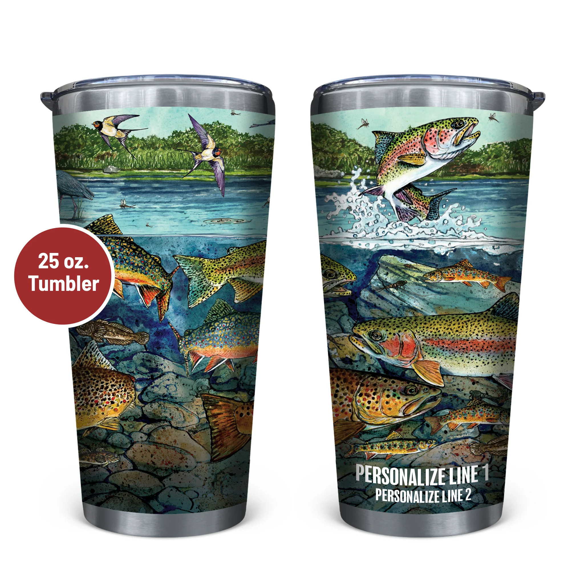 Slammin' 360 - Trout Stainless Steel Drinkware - Image 3