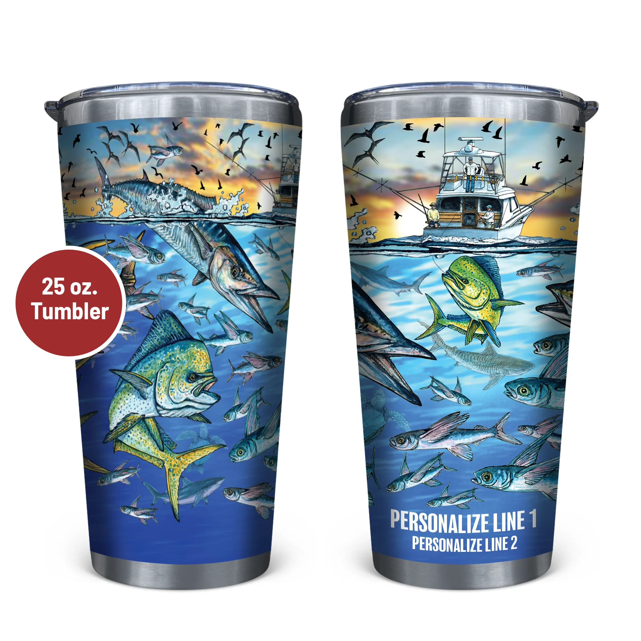Slammin' 360 - Tuna/Wahoo Stainless Steel Drinkware - Image 3