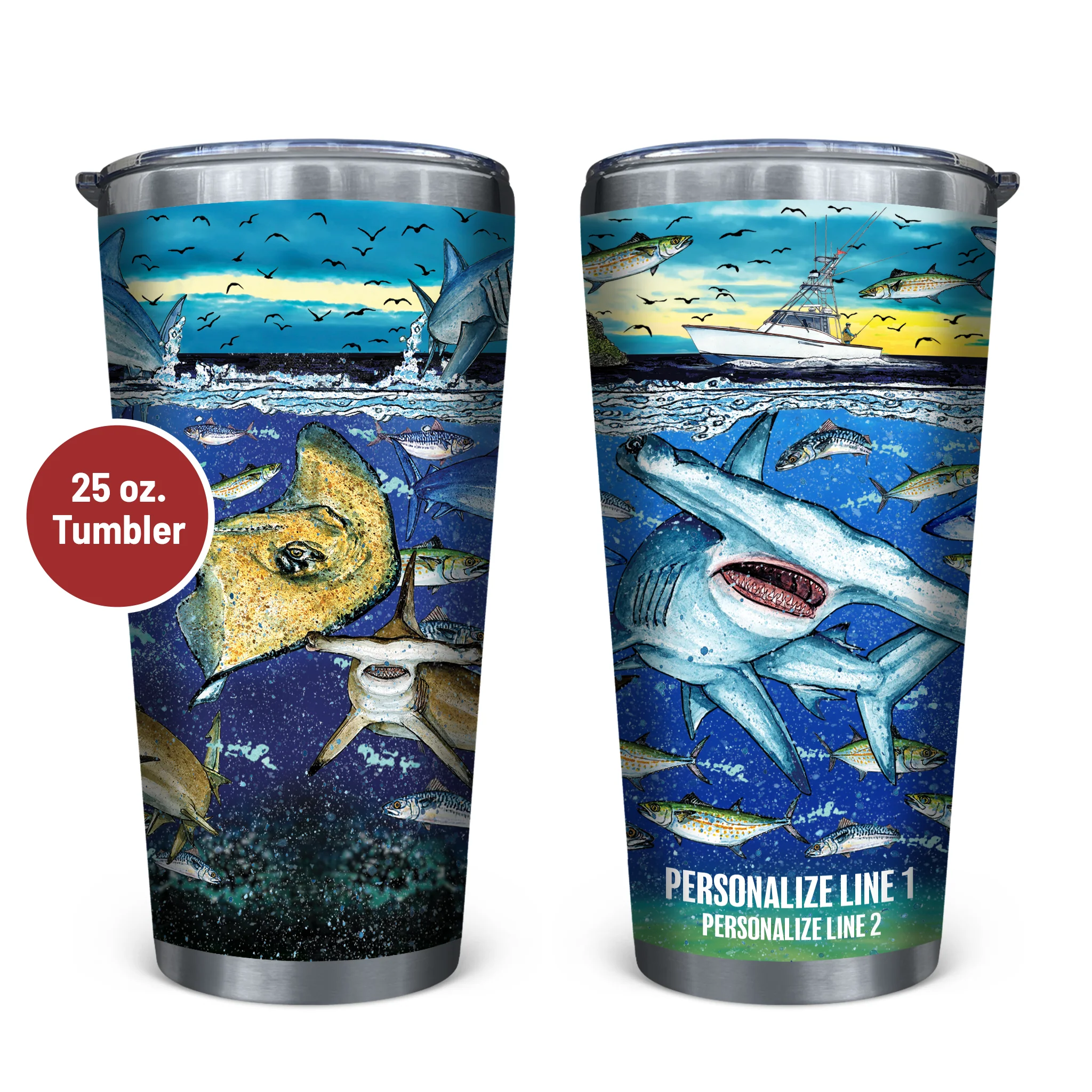 Slammin’ 360 - Sharks Stainless Steel Drinkware - Image 3